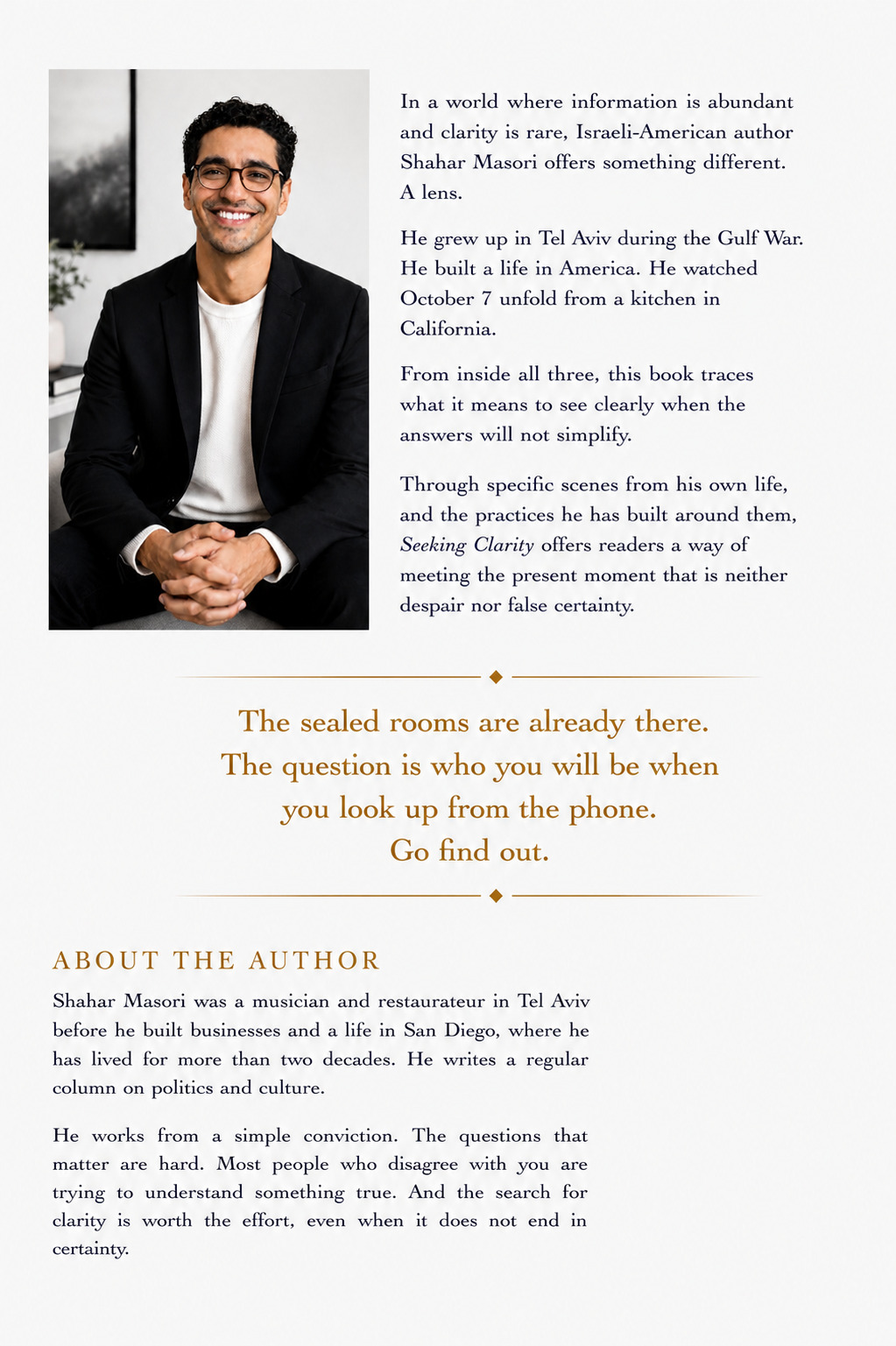 Seeking Clarity back cover